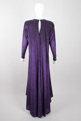 Giorgio Sant'Angelo Purple Reign Metallic Lamé Cape Dress