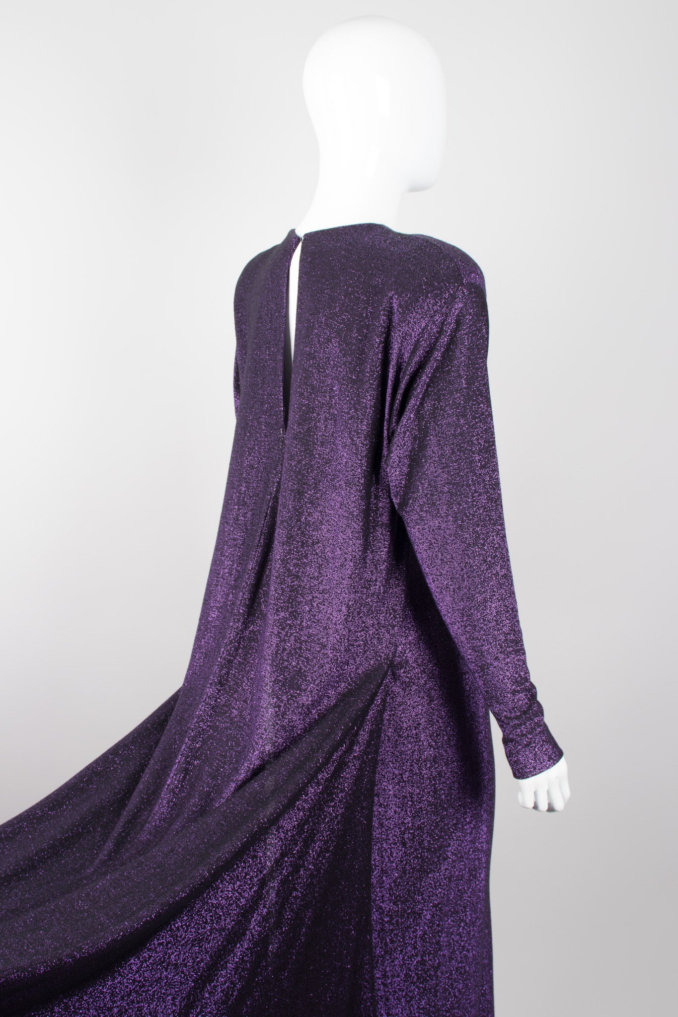 Giorgio Sant'Angelo Purple Reign Metallic Lamé Cape Dress