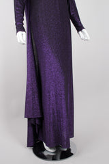 Giorgio Sant'Angelo Purple Reign Metallic Lamé Cape Dress