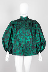 Mr. Blackwell Metallic Brocade Balloon Sleeve Swing Jacket