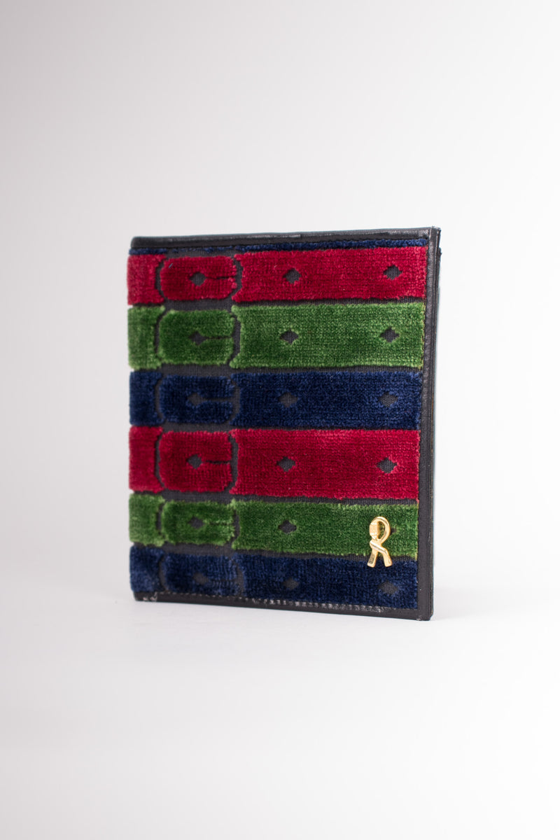 Roberta Di Camerino Signature Stripe Velvet Bifold Wallet