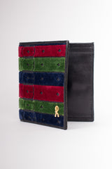 Roberta Di Camerino Signature Stripe Velvet Bifold Wallet