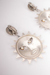 Sparkling Silver Celestial Sun Earrings