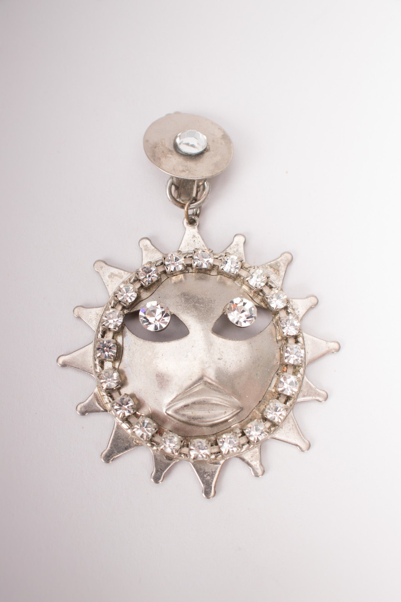 Sparkling Silver Celestial Sun Earrings