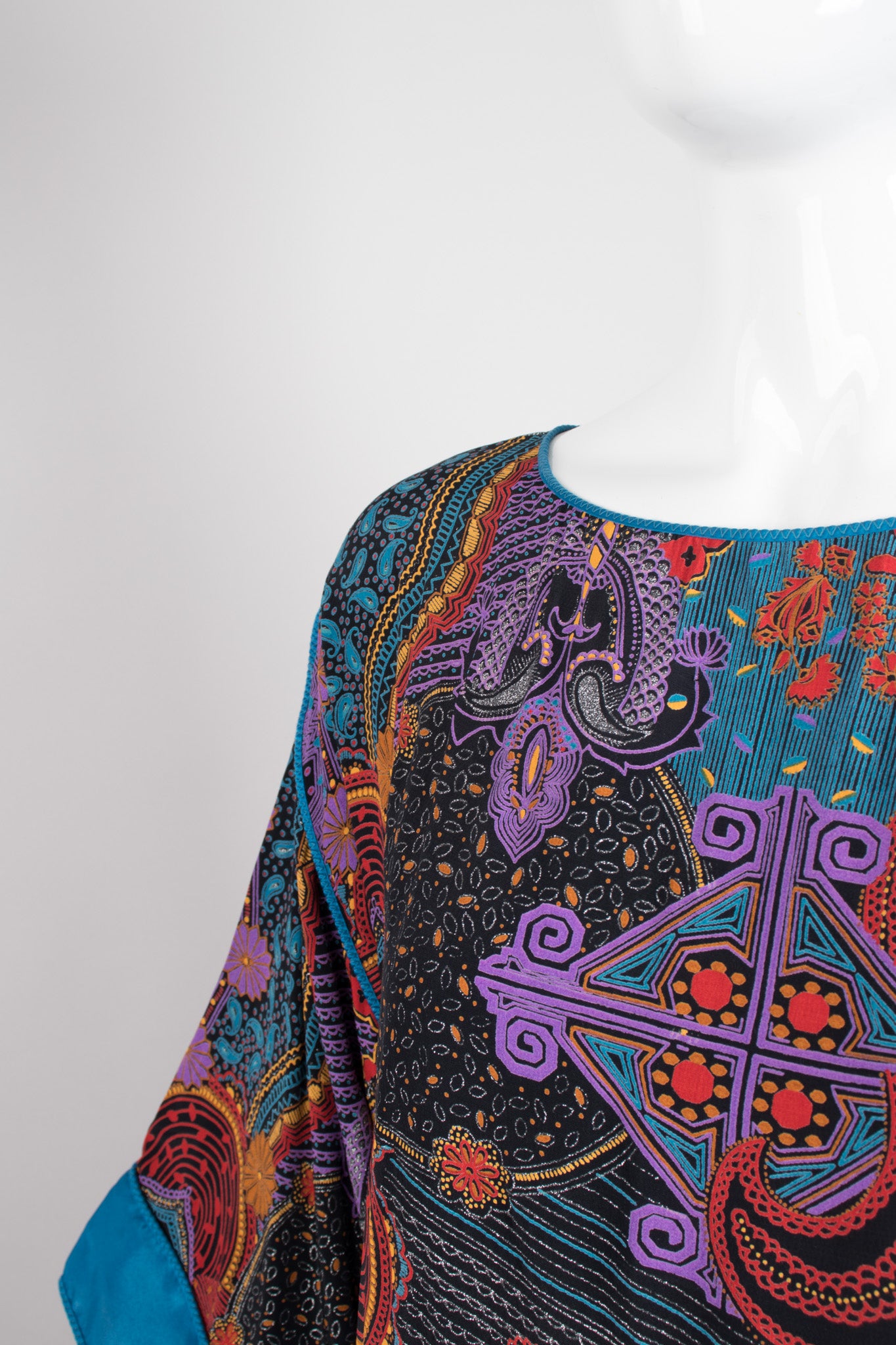 Mary McFadden Mixed Paisley Print Tunic