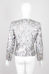 Victor Costa Wavy Embellished Double Breasted Band Jacket 