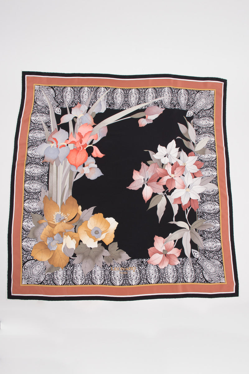 Leonard Neutral Shaded Floral Scarf Nagel