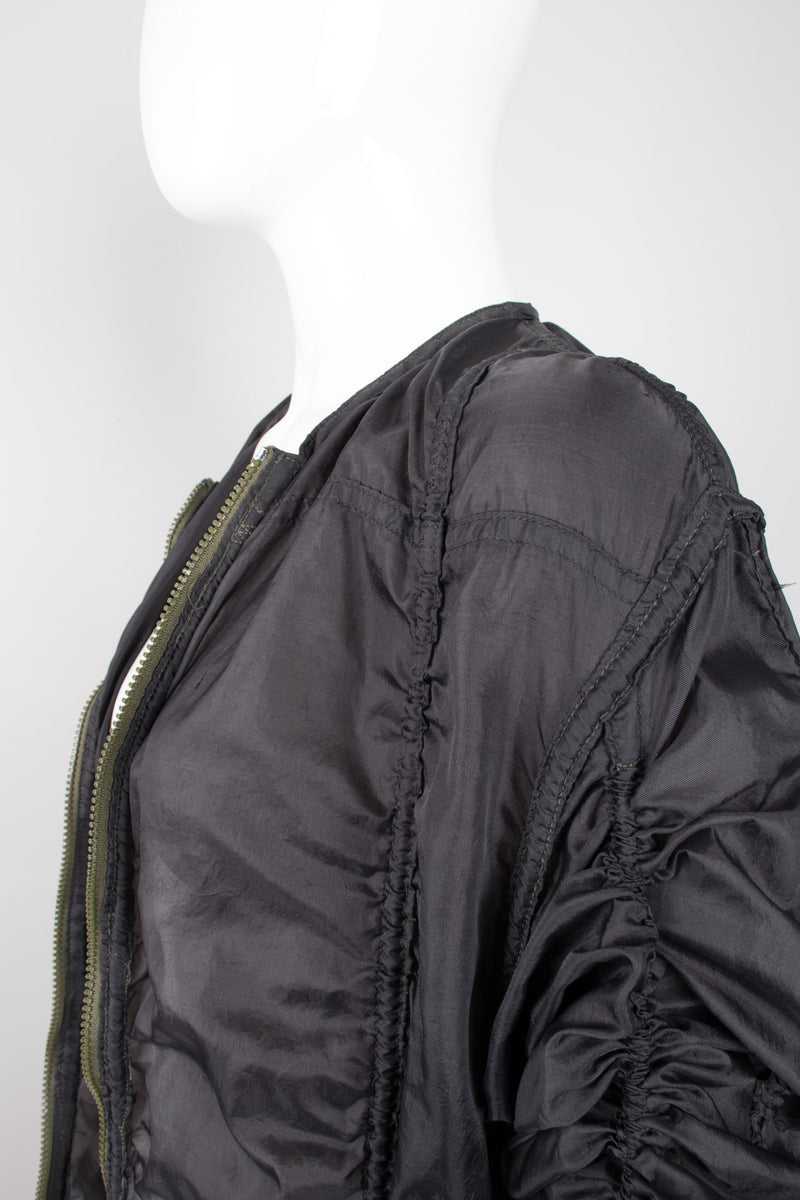 Norma Kamali OMO Rare Signature Black Parachute Jacket Coat