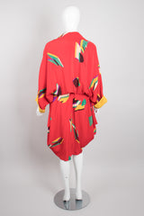 Karl Lagerfeld Geometric Print Silk Batwing Dress