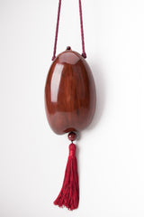 Rafael Sanchez Wooden Cacao Pod Clamshell Box Purse