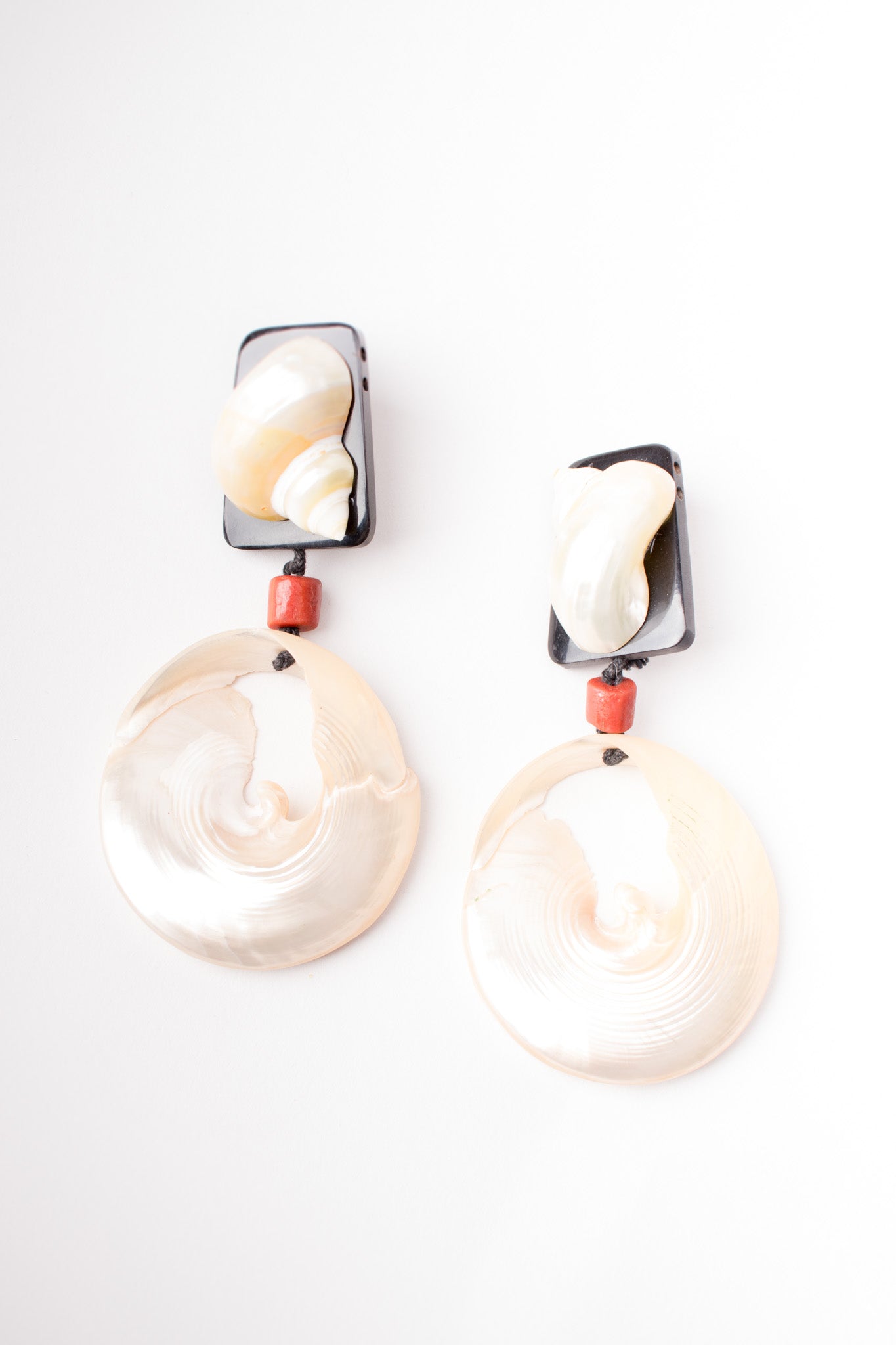 Artisan Oversized Nautilus Shell Slice Earrings