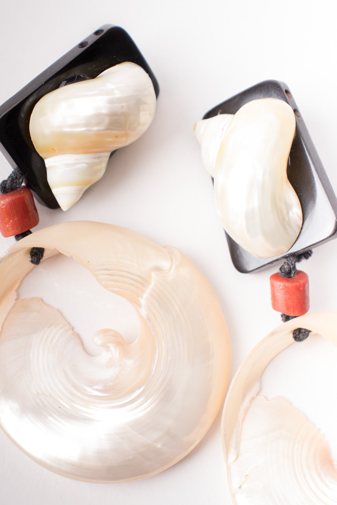 Artisan Oversized Nautilus Shell Slice Earrings