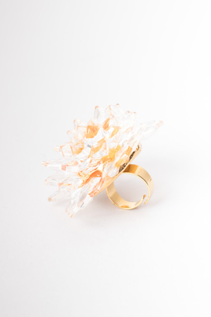 Alexis Lahellec Crystal Stalactite Flower Cocktail Ring