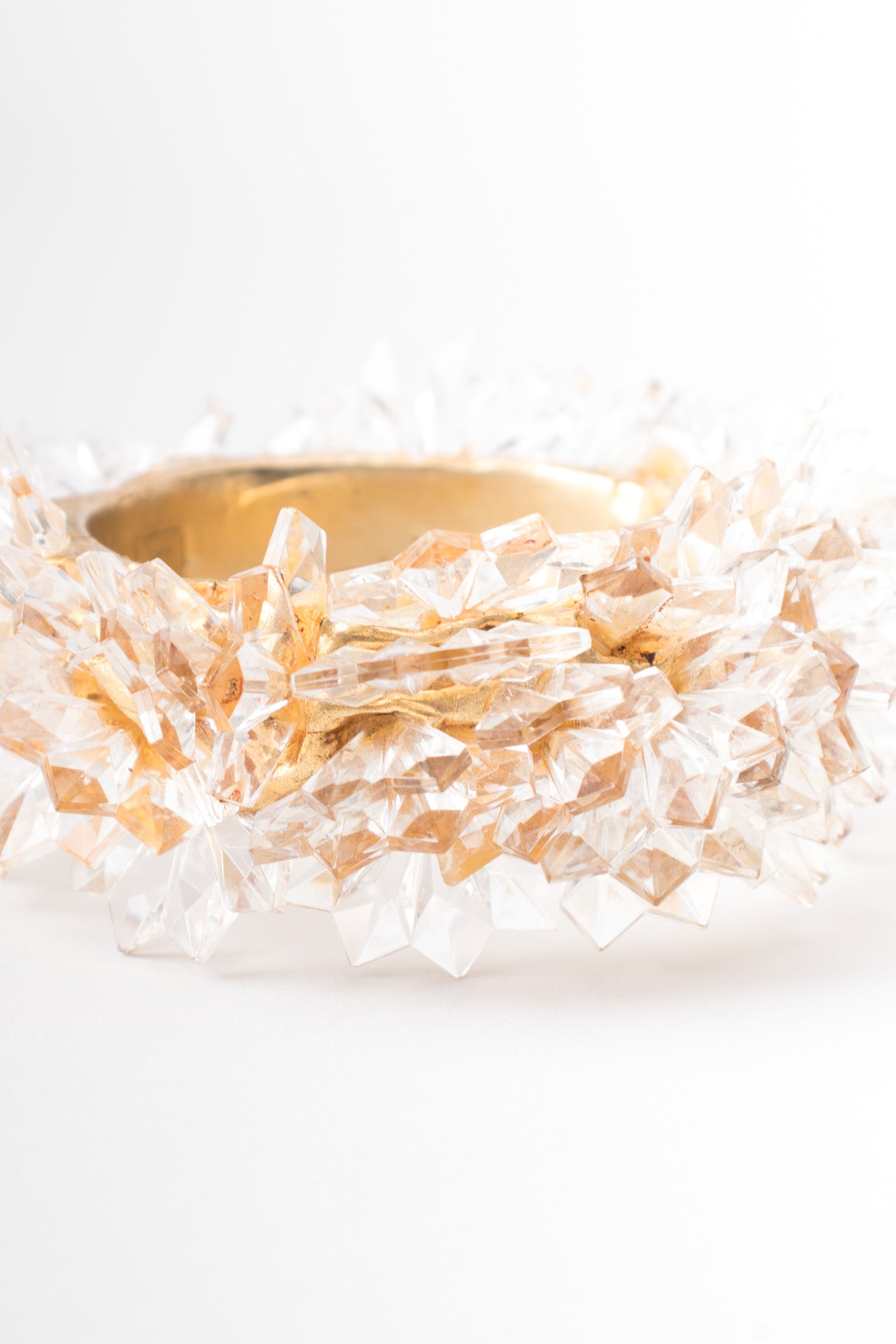 Alexis Lahellec Crystal Stalactite Gold Cuff Bracelet