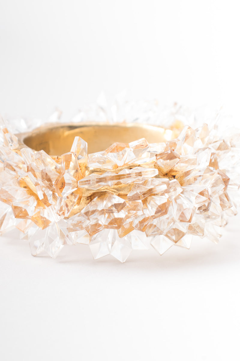 Alexis Lahellec Crystal Stalactite Gold Cuff Bracelet