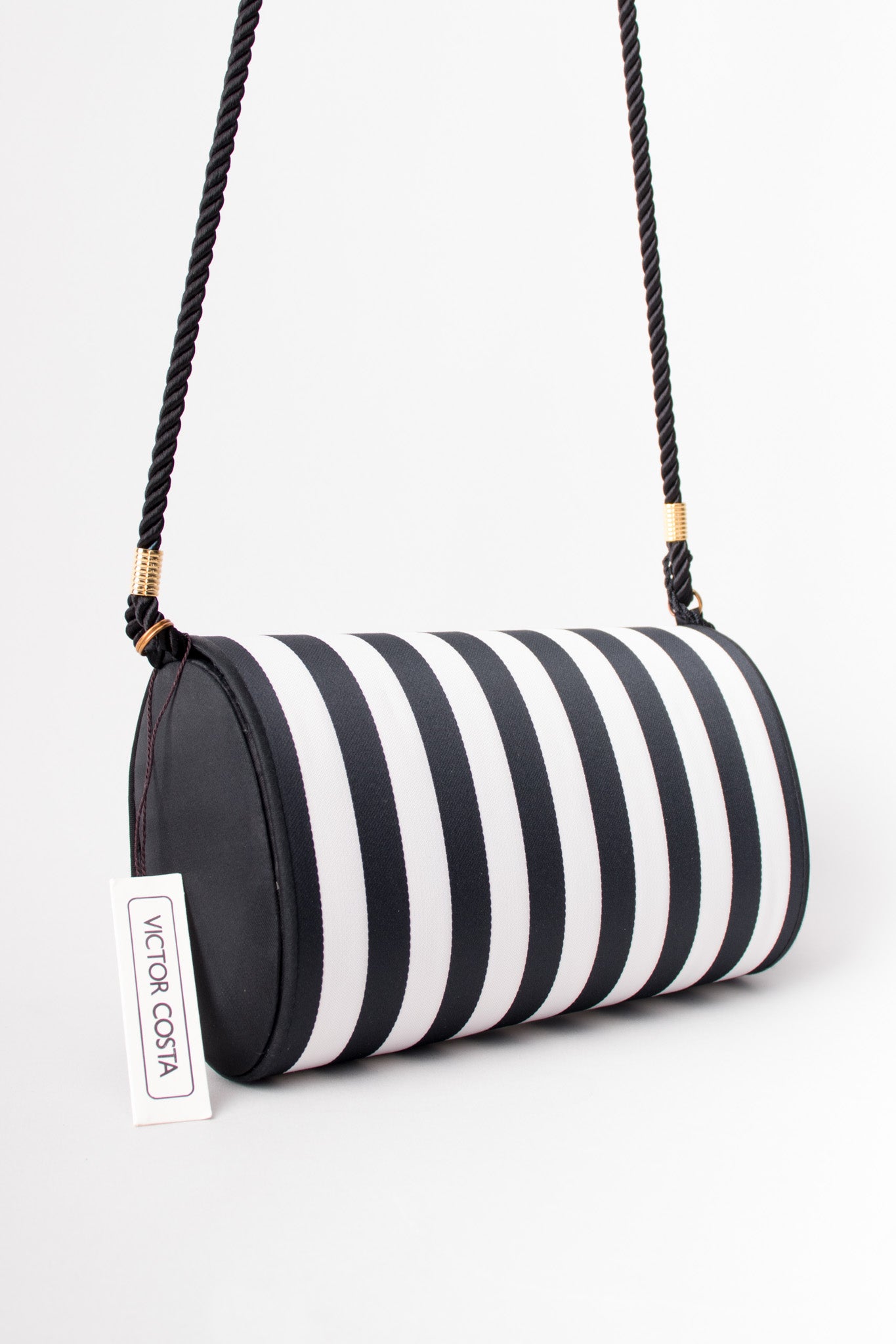 Victor Costa Regency Striped Silk Tassel Crossbody Shoulder Bag