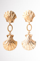 Vintage Golden Seashell Drop Earrings