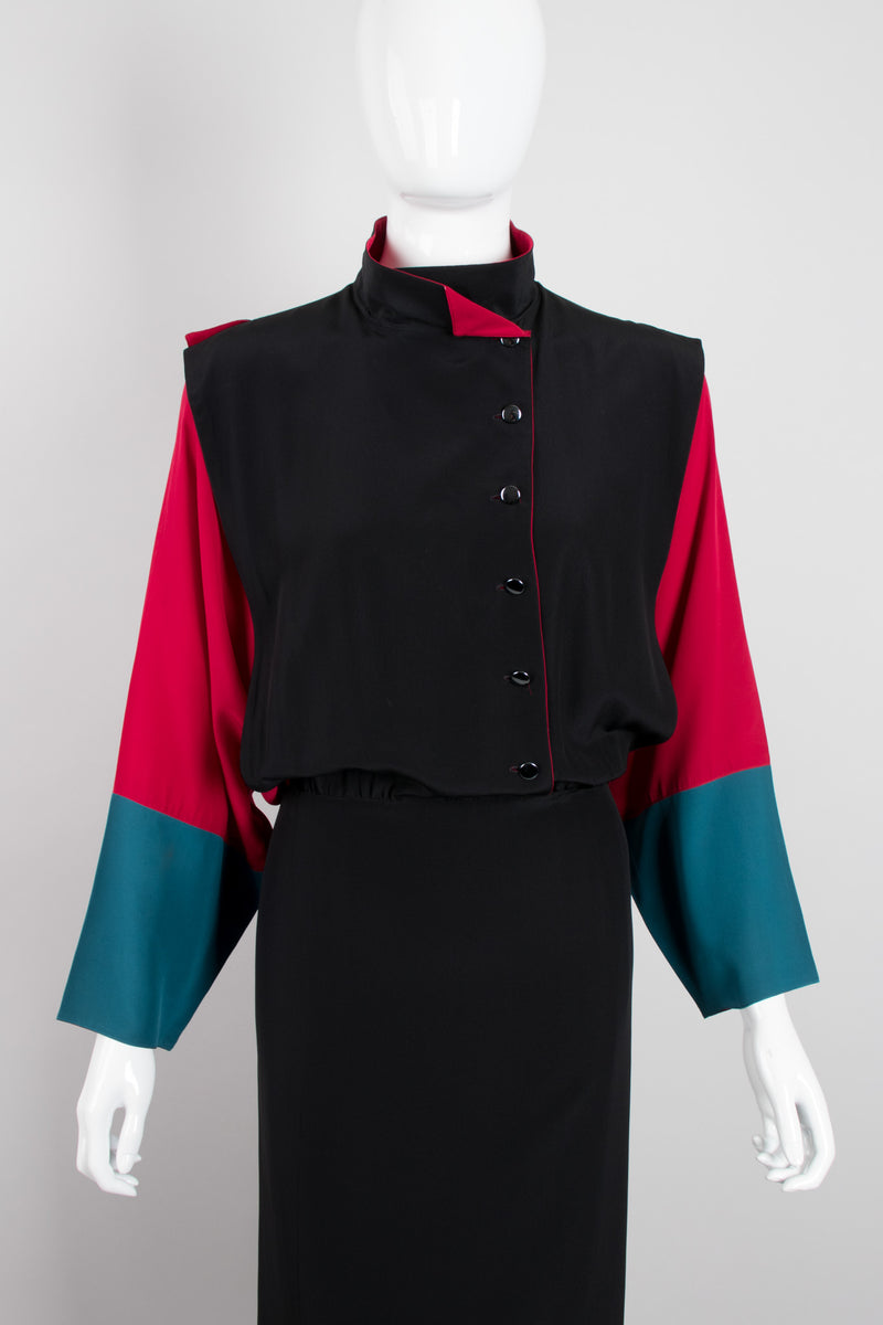 Chloé Silk Colorblocked Chef Uniform Jumper Dress