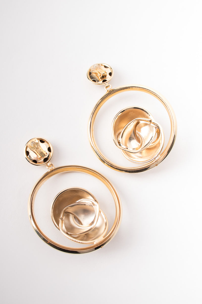 Gold Oversized Knotted Hoop Doorknocker Earrings