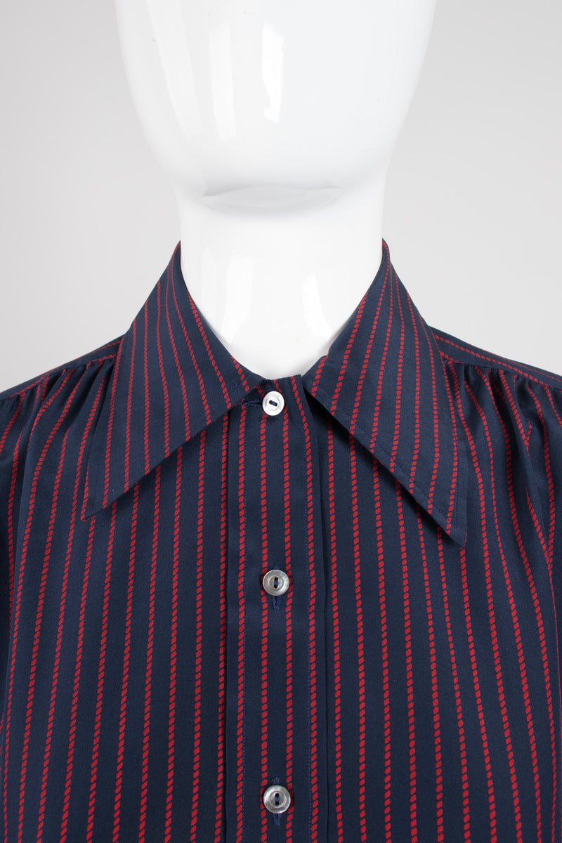 Saint Laurent Rive Gauche YSL Striped Silk Shirt