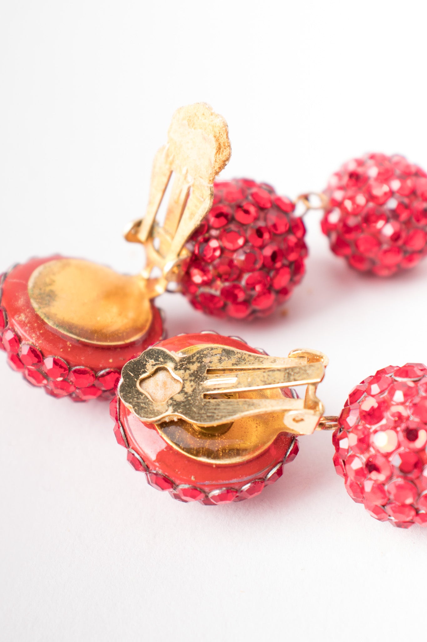 Bellini By Formart Ruby Red Crystal Tiered Ball Drop Earrings