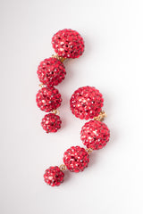 Bellini By Formart Ruby Red Crystal Tiered Ball Drop Earrings