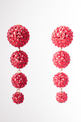 Bellini By Formart Ruby Red Crystal Tiered Ball Drop Earrings