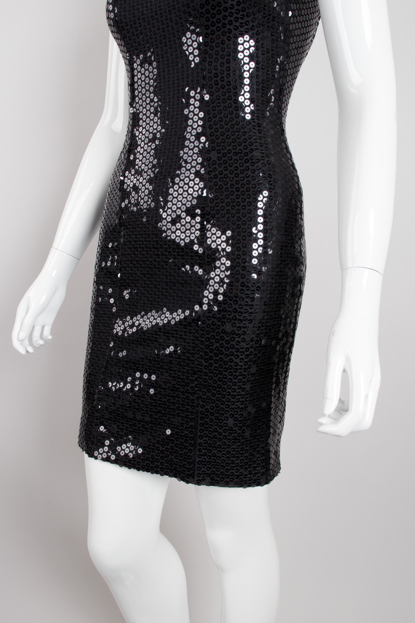 Franck Joseph Bastille Liquid Second Skin Sequin Square Neck Minidress