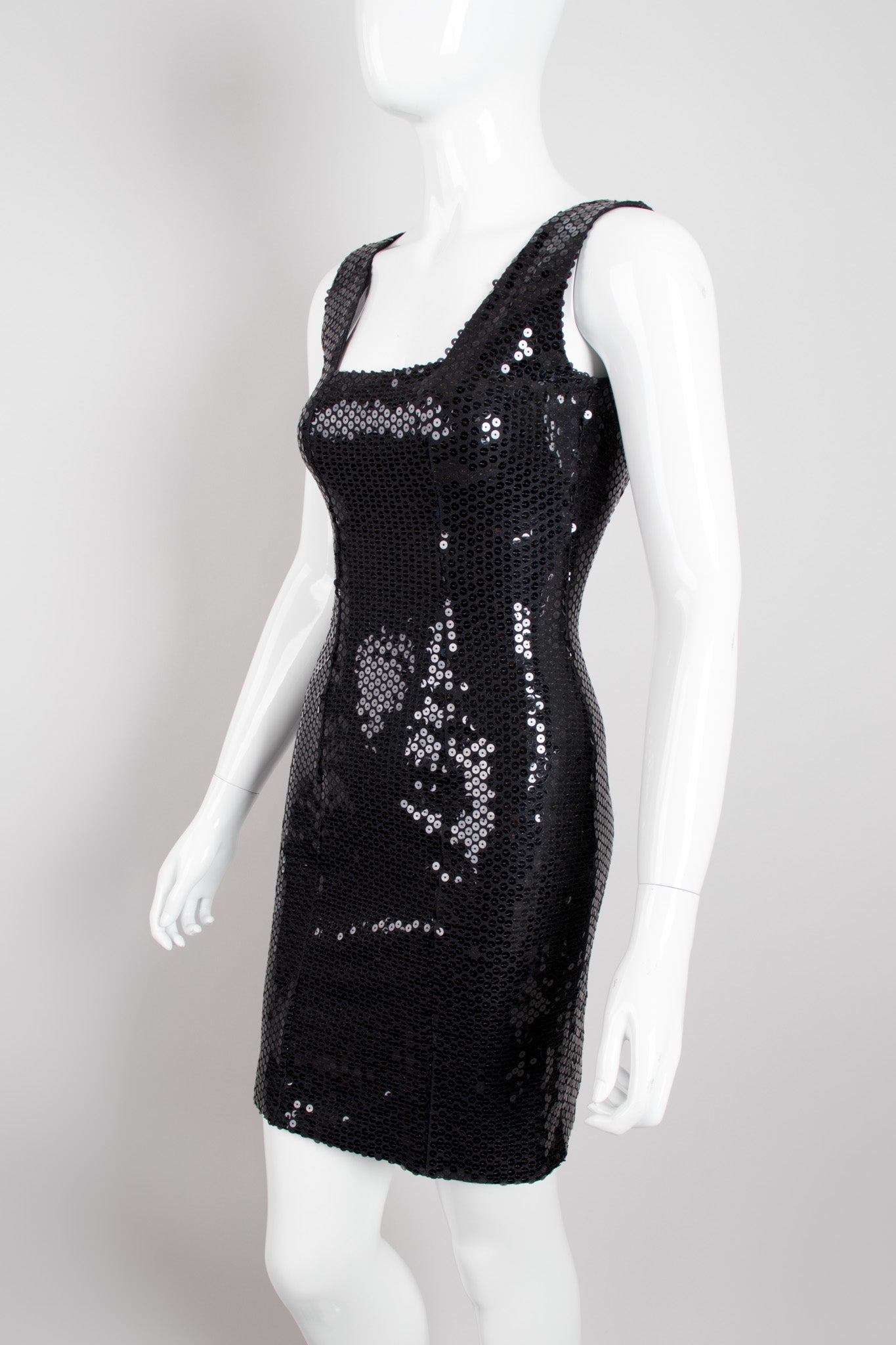 Franck Joseph Bastille Liquid Second Skin Sequin Square Neck Minidress