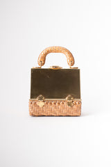 Sacha Metal Wicker A-Frame Basket Box Bag