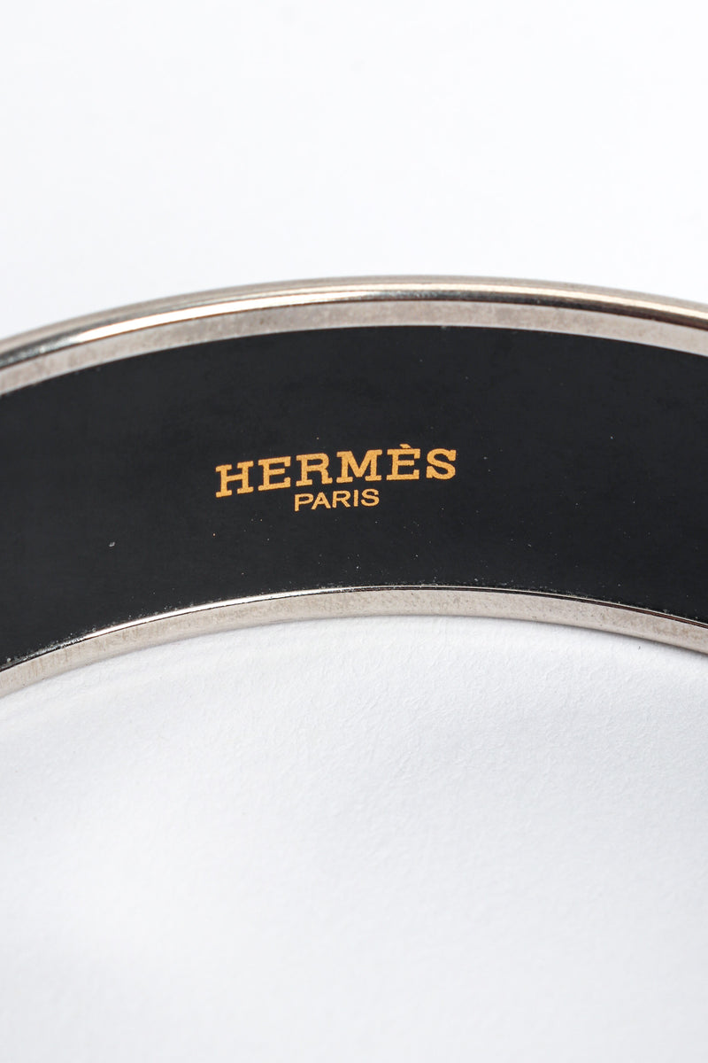 Vintage Hermés Deco Ribbon Wide Enamel Bracelet signed @ Recess LA