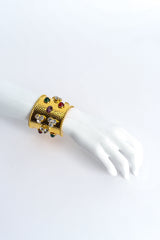 Vintage Sorrell Hammered Cabochon Crystal Cuff I on Mannequin at Recess LA