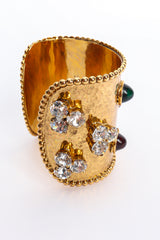 Vintage Sorrell Hammered Cabochon Crystal Cuff II Side Angle at Recess LA