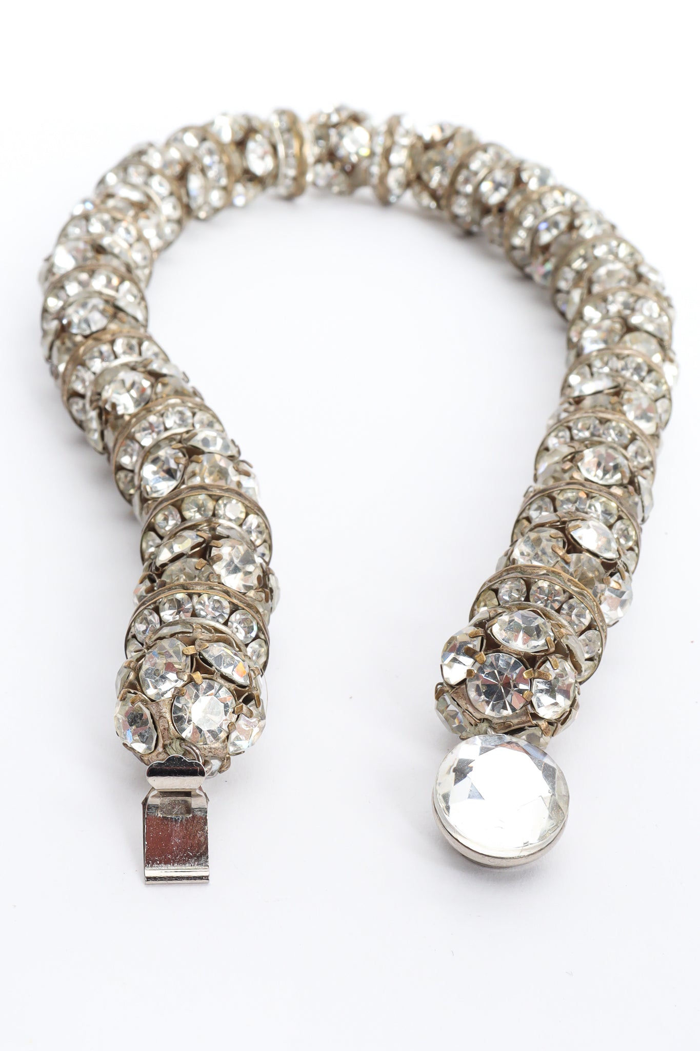 Vintage Diva Crystal Cluster Ball Rope Choker Clasp Detail at Recess LA