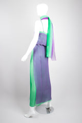 Pauline Trigere Vintage Mermaid Layered Chiffon Top & Skirt Set