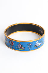 Vintage Hermés Les Folies Du Ciel Wide Enamel Bracelet side @ Recess LA