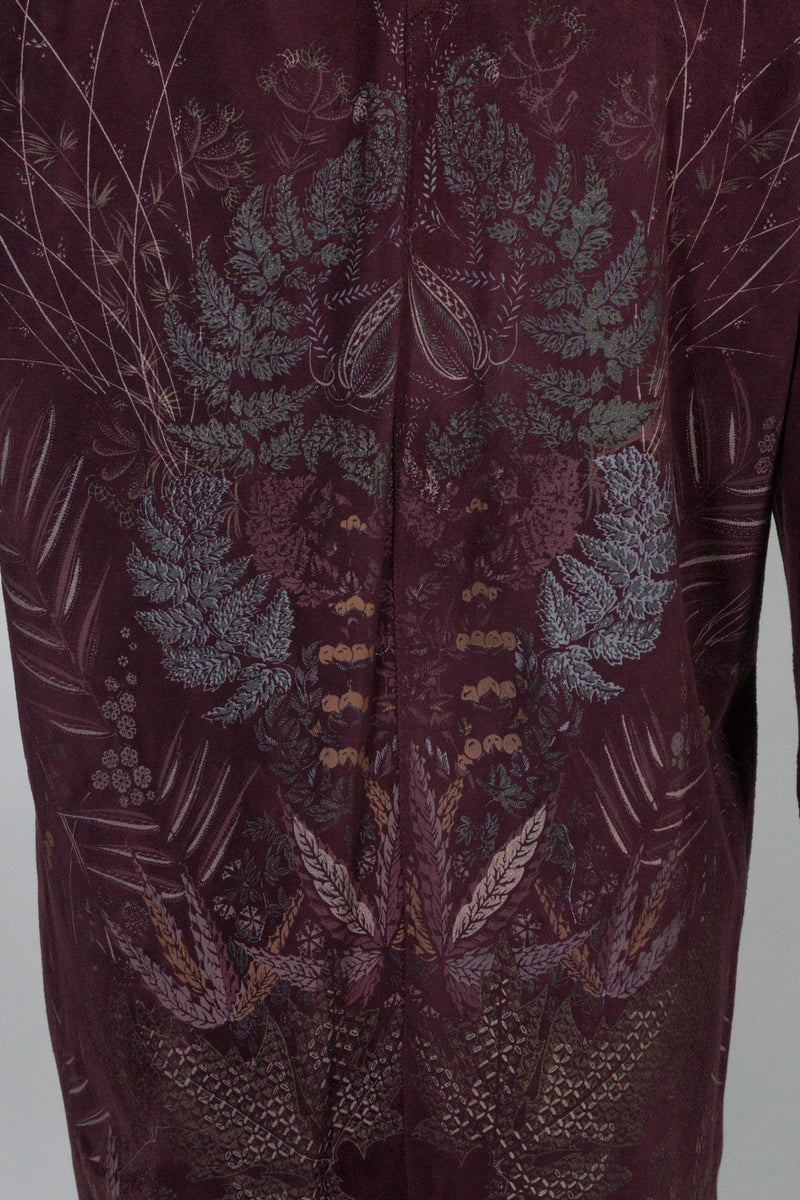 Roberto Cavalli Vintage Flora Stamped Suede Boyfriend Jacket