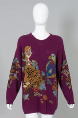 Krizia Maglia Cashmere Blend Jungle Boyfriend Sweater