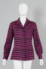 Pucci Vintage Geometric Chevron Striped Blouse