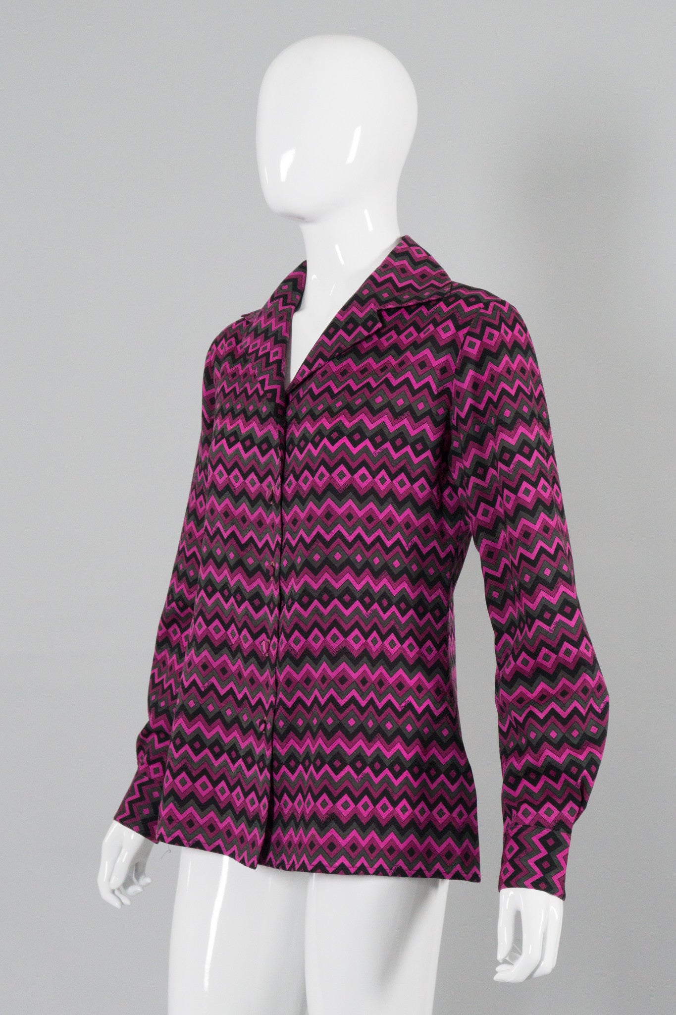 Pucci Vintage Geometric Chevron Striped Blouse