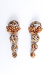 Vintage Rhinestone Filigree Ball Drop Earrings flat at Recess Los Angeles