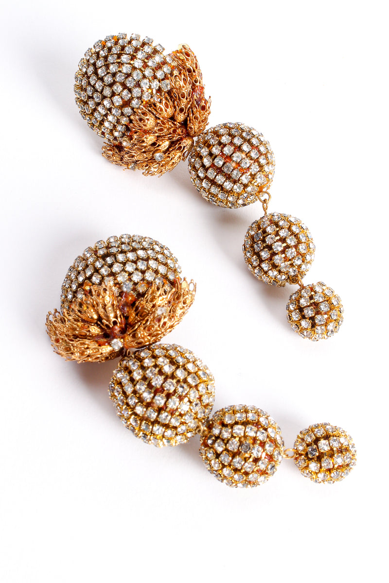 Vintage Rhinestone Filigree Ball Drop Earrings at Recess Los Angeles