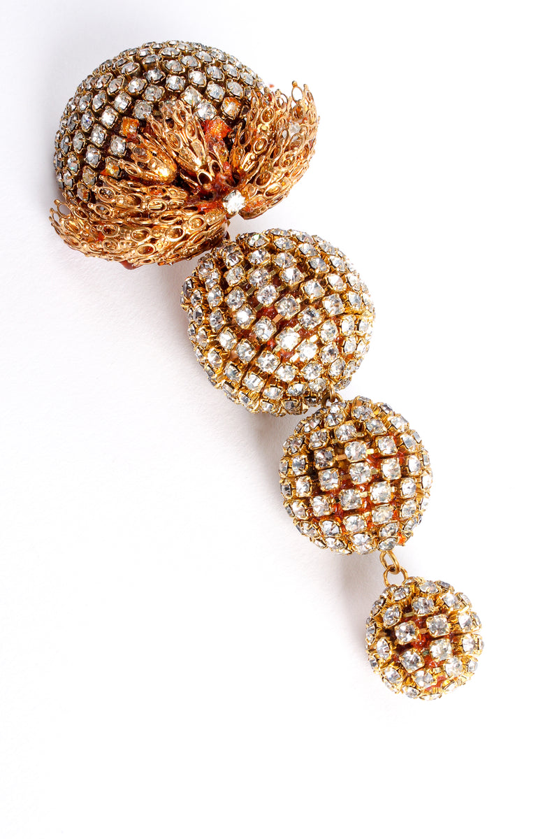 Vintage Rhinestone Filigree Ball Drop Earrings detail at Recess Los Angeles