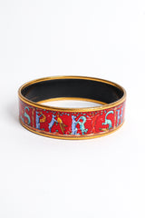 Vintage Hermés Animal Alphabet Wide Enamel Bracelet front @ Recess LA