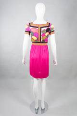 Vintage Emilio Pucci Hot Neon Scallop Print Silk Jersey Dress