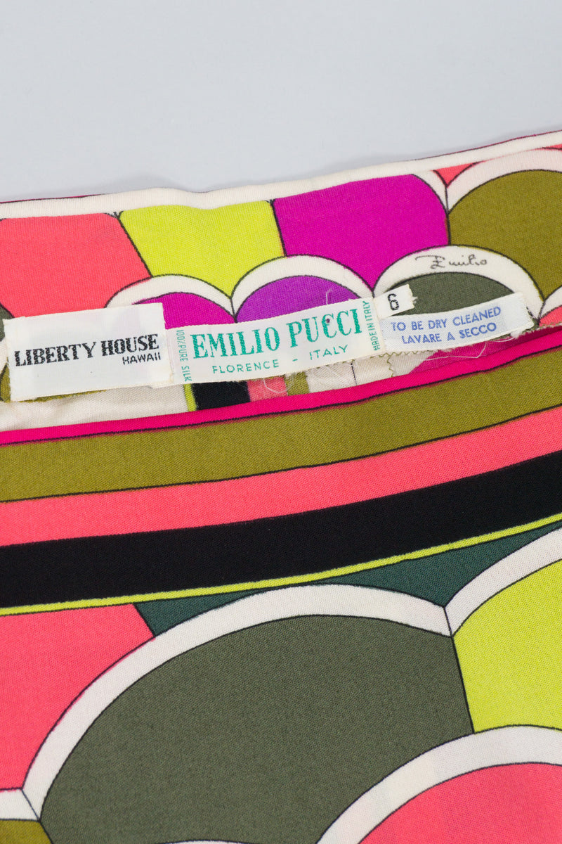 Vintage Emilio Pucci Hot Neon Scallop Print Silk Jersey Dress