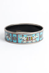 Vintage Hermés Elephant Torana Wide Enamel Bracelet front @ Recess LA