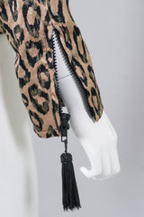 Bill Blass Vintage Metallic Lamé Leopard Tassel Jacket