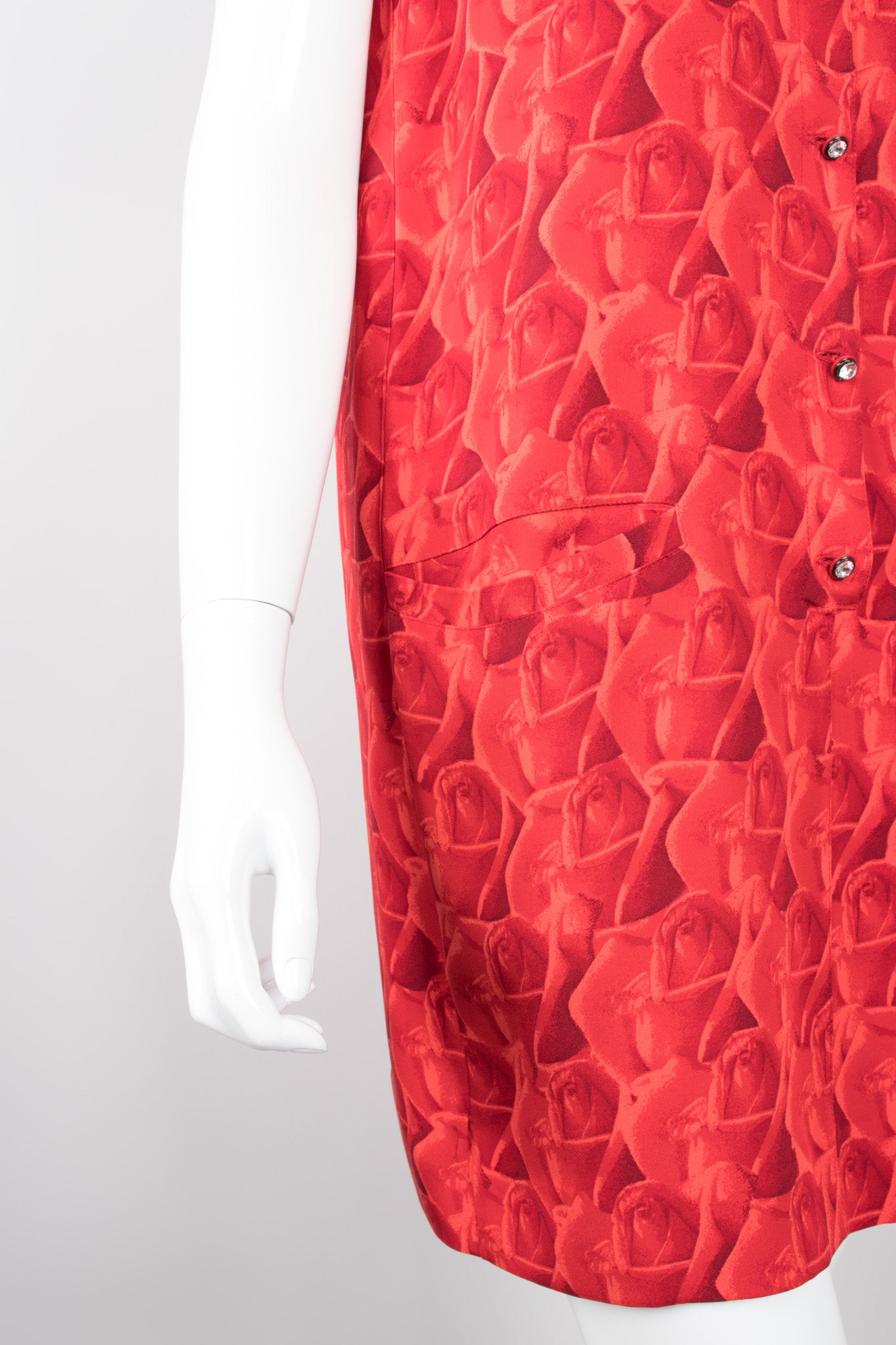 Gianni Versace Rose Print Shift Dress