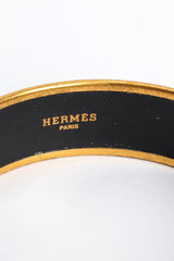 Vintage Hermés Leaf Motif Lion Wide Enamel Bracelet signed @ Recess LA